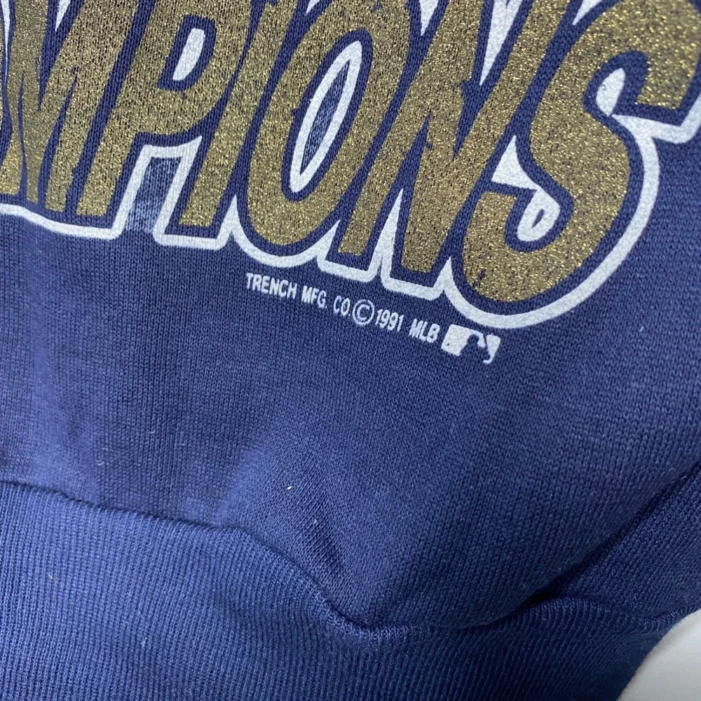 Vintage Minnesota Twins 1991 World Series Champions Sweatshirt Navy‎ Blue
